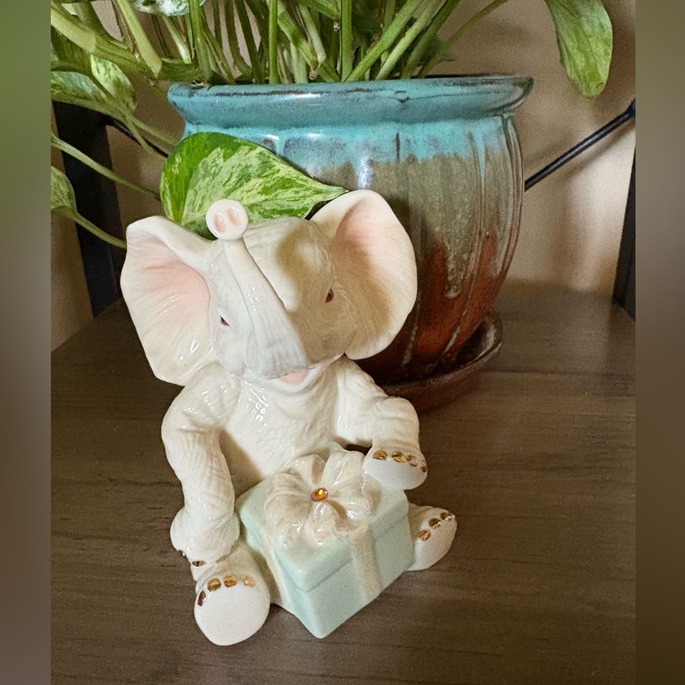 Lenox Birthday Wishes Elephant Figurine-November Birthstone